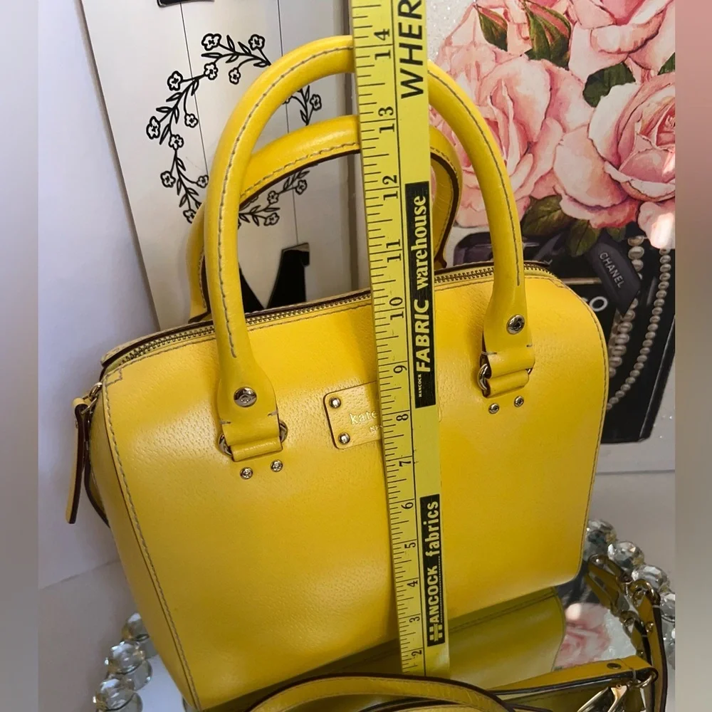 KATE SPADE  Alessa Wellesley yellow leather Satchel Crossbody or Handbag